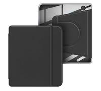 GIOPUEY Funda para Kobo Libra Colour/Kobo Libra 2, Case Giratoria de 360 Grados Diseño Magnético Desmontable, Cubierta Protectora Ajustable, Parte Trasera Transparente - Black