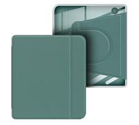 GIOPUEY Funda para Kobo Libra Colour/Kobo Libra 2, Case Giratoria de 360 Grados Diseño Magnético Desmontable, Cubierta Protectora Ajustable, Parte Trasera Transparente - Dark Green