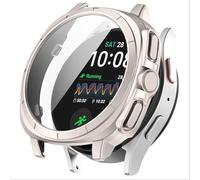 GIOPUEY Funda para Samsung Galaxy Watch 7 40MM, Protector de Pantalla + Bastidor rígido, Protección Total del Paquete - Beige