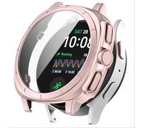 GIOPUEY Funda para Samsung Galaxy Watch 7 44MM, Protector de Pantalla + Bastidor rígido, Protección Total del Paquete - Pink