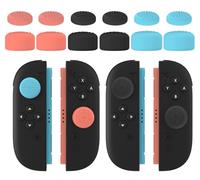 GIOPUEY Joystick Thumb Stick Grips Cap Compatible con Nintendo Switch 2 Joy-con, 6 Pack Silicone Thumb Grip Caps Joystick Caps Protective Case Funda Protectora, Soft Anti-Slip - Black/Red/Blue