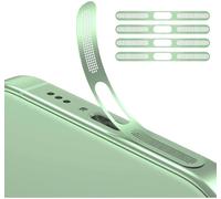 GIOPUEY Mesh Anti Dust Metal Sticker for iPhone 17, 4 Pack Integrated Protective Speaker and Charging Port - Green
