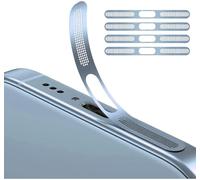 GIOPUEY Mesh Anti Dust Metal Sticker for iPhone 17, 4 Pack Integrated Protective Speaker and Charging Port - Blue