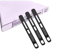 GIOPUEY Mesh Anti Dust Metal Sticker for Samsung Galaxy S24 Ultra, 3 Pack Integrated Protective Speaker and Charging Port - Black