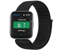 GIOPUEY Nylon Correas Compatible con Amazfit Bip 5 Unity, 22mm Transpirable Sport Correa Loop Deportiva de Nylon Trenzado, Mujer Hombres - Black