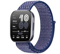 GIOPUEY Nylon Correas Compatible con Amazfit Bip 6, 22mm Transpirable Sport Correa Loop Deportiva de Nylon Trenzado, Mujer Hombres - Blue
