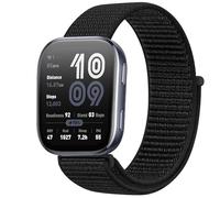 GIOPUEY Nylon Correas Compatible con Amazfit Bip 6, 22mm Transpirable Sport Correa Loop Deportiva de Nylon Trenzado, Mujer Hombres - Black