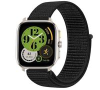GIOPUEY Nylon Correas Compatible con Amazfit Cheetah Square, 20mm Transpirable Sport Correa Loop Deportiva de Nylon Trenzado, Mujer Hombres - Black