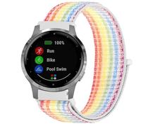GIOPUEY Nylon Correas Compatible con Garmin Vivoactive 4S, 18mm Transpirable Sport Correa Loop Deportiva de Nylon Trenzado, Mujer Hombres - Colorful