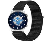 GIOPUEY Nylon Correas Compatible con HONOR Watch GS 3, 22mm Transpirable Sport Correa Loop Deportiva de Nylon Trenzado, Mujer Hombres - Black