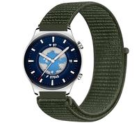 GIOPUEY Nylon Correas Compatible con HONOR Watch GS 3, 22mm Transpirable Sport Correa Loop Deportiva de Nylon Trenzado, Mujer Hombres - Green