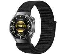GIOPUEY Nylon Correas Compatible con Huawei Watch GT 6 Pro 46mm, Transpirable Sport Correa Loop Deportiva de Nylon Trenzado, Mujer Hombres - Black