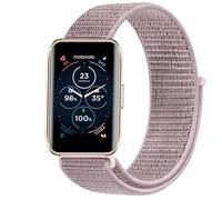 GIOPUEY Nylon Correas Compatible con Motorola Moto Watch 40, 18mm Transpirable Sport Correa Loop Deportiva de Nylon Trenzado, Mujer Hombres - Pink