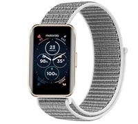 GIOPUEY Nylon Correas Compatible con Motorola Moto Watch 40, 18mm Transpirable Sport Correa Loop Deportiva de Nylon Trenzado, Mujer Hombres - Grey