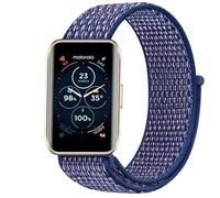 GIOPUEY Nylon Correas Compatible con Motorola Moto Watch 40, 18mm Transpirable Sport Correa Loop Deportiva de Nylon Trenzado, Mujer Hombres - Blue