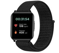 GIOPUEY Nylon Correas Compatible con Motorola Moto Watch 70, 20mm Transpirable Sport Correa Loop Deportiva de Nylon Trenzado, Mujer Hombres - Black