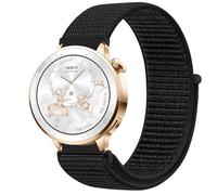 GIOPUEY Nylon Correas Compatible con Oppo Watch X3 mini, Transpirable Sport Correa Loop Deportiva de Nylon Trenzado, Mujer Hombres - Black