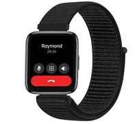 GIOPUEY Nylon Correas Compatible con Realme Watch 3, 22mm Transpirable Sport Correa Loop Deportiva de Nylon Trenzado, Mujer Hombres - Black