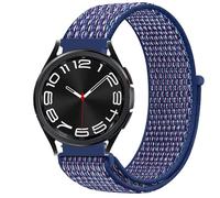 GIOPUEY Nylon Correas Compatible con Samsung Galaxy Watch 4 Classic 43mm, 20mm Transpirable Sport Correa Loop Deportiva de Nylon Trenzado, Mujer Hombres - Blue