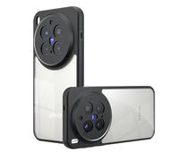 GIOPUEY para Vivo X300 Pro Funda, Carcasa Dura de PC + TPU Suave, Alta Transparencia, Funda Transparente, Airbag Anticaídas - Transparent