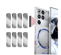 GIOPUEY Pegatinas de Aleación de Aluminio a Prueba de Polvo de Malla para Nubia Red Magic 11 Pro, Altavoces & Respiraderos para Radiadores Anti Dust [4+4 Pack] - Black