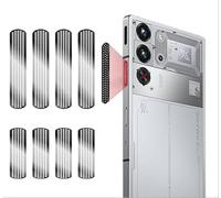 GIOPUEY Pegatinas de Aleación de Aluminio a Prueba de Polvo de Malla para RedMagic 10 Pro/9Pro/9S Pro/8Pro/8S Pro Altavoces & Respiraderos para Radiadores Anti Dust [4+4 Pack] - Black