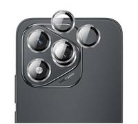 GIOPUEY [Protección Integral Protector de Lente de Cámara Compatible con Honor 400 Lite, [Doble Protección] Metal + Vidrio Templado, Protector de Cámara - Silver