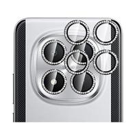 GIOPUEY [Protección Integral Protector de Lente de Cámara Compatible con Poco M8 Pro 5G, [Doble Protección] Metal + Vidrio Templado, Protector de Cámara - Black Diamond Bling