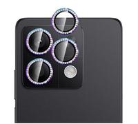 GIOPUEY [Protección Integral Protector de Lente de Cámara Compatible con Redmi Note 13 5G, [Doble Protección] Metal + Vidrio Templado, Protector de Cámara - Colorful Diamond Bling