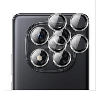 GIOPUEY [Protección Integral Protector de Lente de Cámara Compatible con Redmi Note 14 Pro 4G, [Doble Protección] Metal + Vidrio Templado, Protector de Cámara - Silver