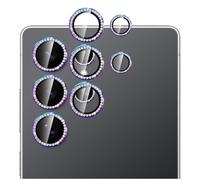 GIOPUEY [Protección Integral Protector de Lente de Cámara Compatible con Samsung Galaxy S26, [Doble Protección] Metal + Vidrio Templado, Protector de Cámara - Colorful Diamond Bling