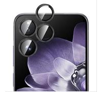 GIOPUEY [Protección Integral Protector de Lente de Cámara Compatible con Xiaomi Mix Flip, [Doble Protección] Metal + Vidrio Templado, Protector de Cámara - Black