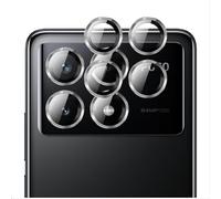 GIOPUEY [Protección Integral Protector de Lente de Cámara Compatible con Xiaomi Poco F6 Pro, [Doble Protección] Metal + Vidrio Templado, Protector de Cámara - Silver