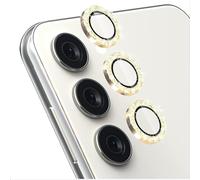 GIOPUEY Protector Cámara Compatible con Samsung Galaxy A55, Samsung Galaxy A55 Protector de Lente de Cámara, Diamante en Polvo Brillante, Brillante, Elegante, Fácil de Instalar - Gold