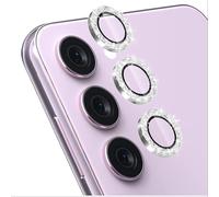 GIOPUEY Protector Cámara Compatible con Samsung Galaxy S24 FE, Samsung Galaxy S24 FE Protector de Lente de Cámara, Diamante en Polvo Brillante, Brillante, Elegante, Fácil de Instalar - Silver