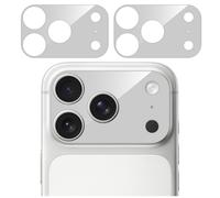 GIOPUEY Protector de Caméra para iPhone 17 Pro, Anti-Rayas, Protector de Placa de Caméra, Vidrio Templado, Anti-Rayas - 2 Pack Silver