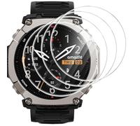 GIOPUEY Protector de Pantalla para Amazfit T-Rex Ultra 2, [4 Unidades] HD Vidrio Templado láminas Protectora [Cobertura Completa] con Capa Oleófoba - Transparente