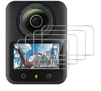 GIOPUEY Protector de Pantalla para dji Osmo 360, [4 Unidades] HD Vidrio Templado láminas Protectora [Cobertura Completa] con Capa Oleófoba - Transparente