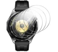 GIOPUEY Protector de Pantalla para Huawei Watch GT 6 46mm, [4 Unidades] HD Vidrio Templado láminas Protectora [Cobertura Completa] con Capa Oleófoba - Transparente