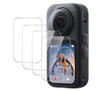 GIOPUEY Protector de Pantalla para Insta360 X6, [4 Unidades] HD Vidrio Templado láminas Protectora [Cobertura Completa] con Capa Oleófoba - Transparente
