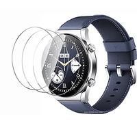 GIOPUEY Protector de Pantalla para Xiaomi Watch S1, [3 Unidades] HD Vidrio Templado láminas Protectora [Cobertura Completa] con Capa Oleófoba - Transparente