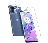 GIOPUEY Protector Pantalla Compatible con Motorola Edge 40, 2 Piezas Flexible Protector de Pantalla y 2 Piezas Protector de Lente de Cámara, HD, Ultradelgado (A-Transparent)