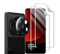 GIOPUEY Protector Pantalla Compatible con Xiaomi 13 Ultra, 2 Piezas Flexible Protector de Pantalla y 2 Piezas Protector de Lente de Cámara, HD, Ultradelgado (A-Transparent)