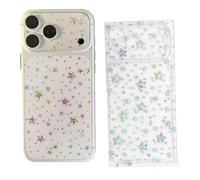 GIOPUEY Protector Trasero para iPhone 17 Pro MAX, Protector de Trasero y Placa de Caméra, Anti-Rayas, Material Pet Suave y Ligero - Star Bling 2+2 Pack