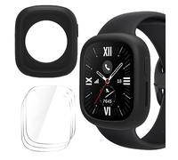 GIOPUEY Silicona Funda para Honor Watch 4, con 3 Pack Protector Pantalla, Suave TPU Silicona Case Cover Protectora, Honor Watch 4 Carcasas - Black