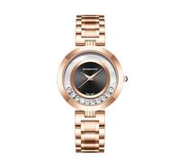 Giordano Dancing Diamonds Collection - Reloj analógico para mujer con elegante pulsera de acero inoxidable y mecanismo de 3 manecillas, negro, Clásico