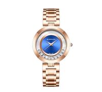 Giordano Dancing Diamonds Collection - Reloj analógico para mujer con elegante pulsera de acero inoxidable y mecanismo de 3 manecillas, azul, Reloj analógico