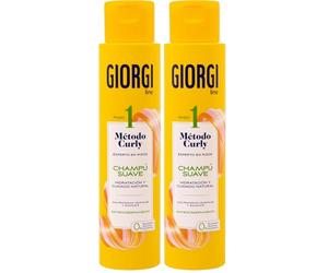 GIORGI Line - Champú Suave, Método Curly, Rizos Espectaculares, 0% Alcohol, 0% Siliconas, 0% Sulfatos, Con Proteínas Vegetales y Aguacate - 350 ml (Paquete de 2)