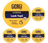 Giorgi Line - Crema Look Tupé para un Tupé con Volumen, Textura y Movimiento, Acabado Natural, Flexible y Duradero, Fijación 5 Xtrema - 125 ml (Paquete de 5)