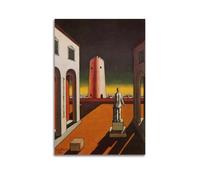 Giorgio De Chirico (Plaza italiana con una torre roja) Lienzo decorativo para pared, 50 x 75 cm
